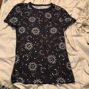 Sun and moon black shirt